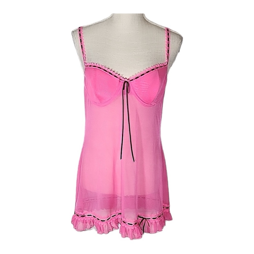 Victoria's Secret Hot Pink Babydoll Night Slip